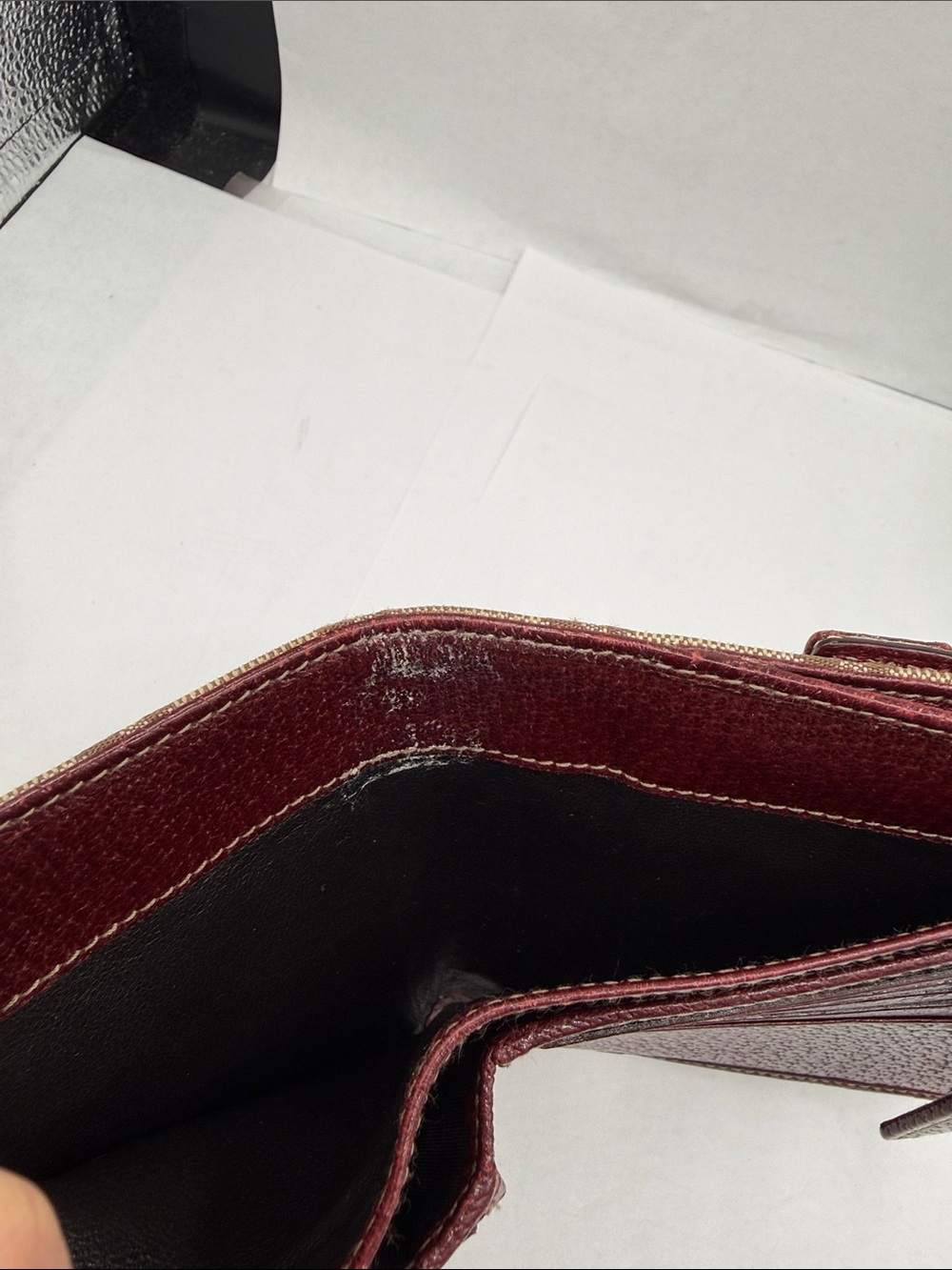 Gucci Beige Monogram Canvas Small Compact Wallet with Leather Trim Bi-Color - Picture 6 of 15